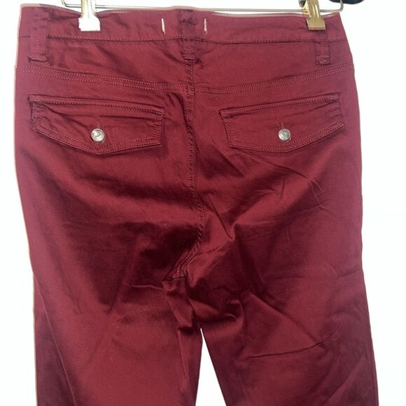 NINE WEST VINTAGE AMERICA Maroon Emma Aviator Pants-10 - Picture 5 of 8